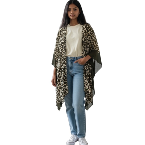 Lane Bryant Leopard Print Kimono Cardigan - Picture 1 of 5